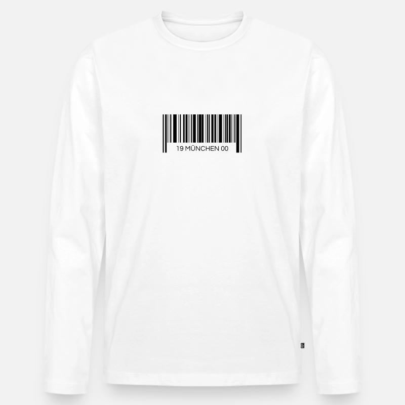 München 1900 Barcode - Männer Premium Bio Langarmshirt - Weiß