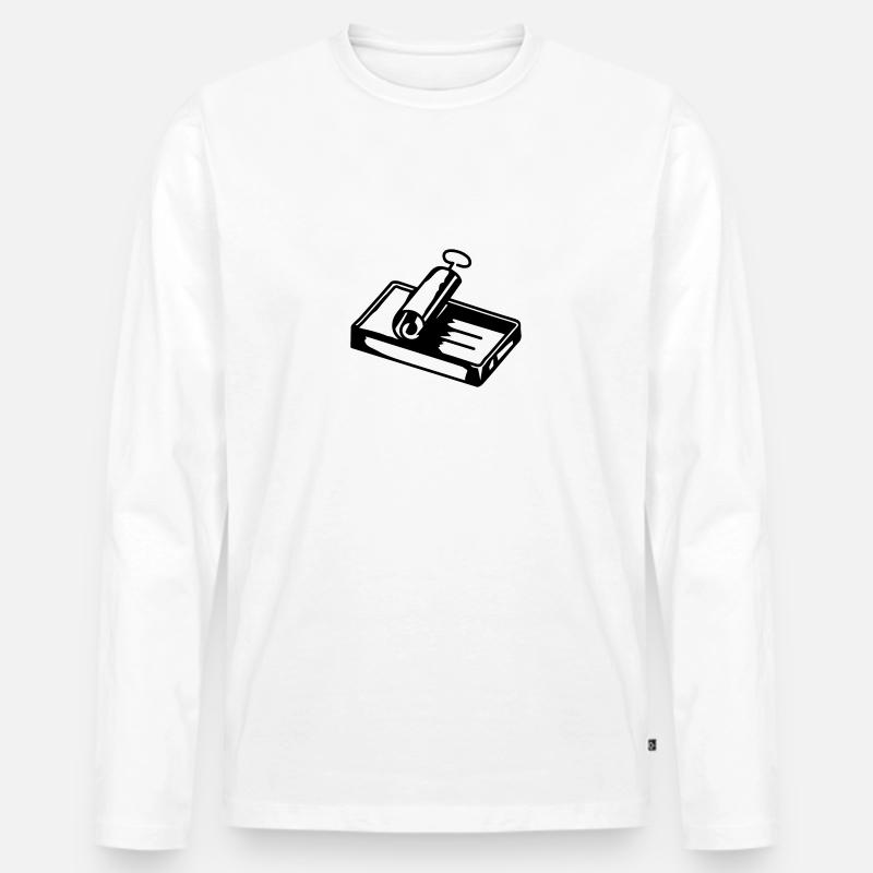 schlichte geöffnete Konservendose - Männer Premium Bio Langarmshirt - Weiß