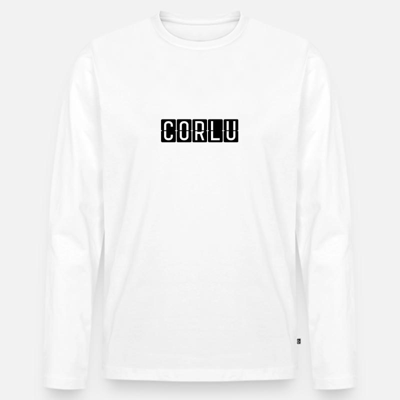 Çorlu Flughafentafel - Männer Premium Bio Langarmshirt - Weiß
