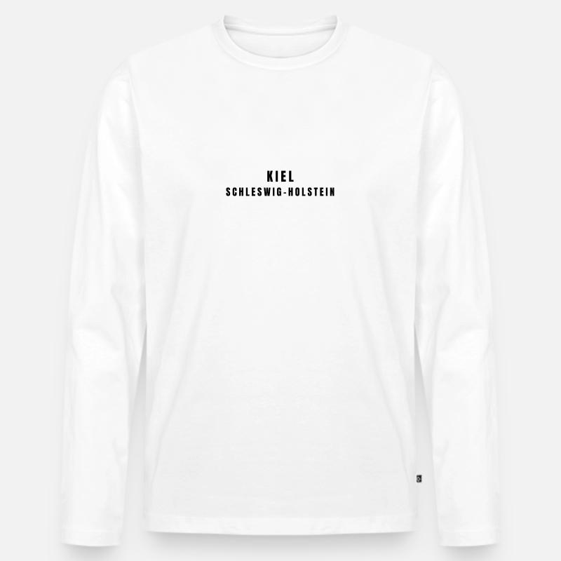 Kiel Schleswig-Holstein - Männer Premium Bio Langarmshirt - Weiß