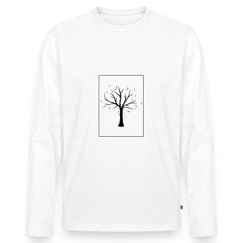 Baum schwarz - Männer Premium Bio Langarmshirt - Weiß - Vorne - Nico (187cm)