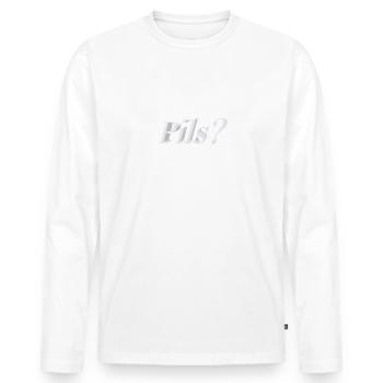 Schniep10 - Männer Premium Bio Langarmshirt - Weiß - Vorne - Nico (187cm)
