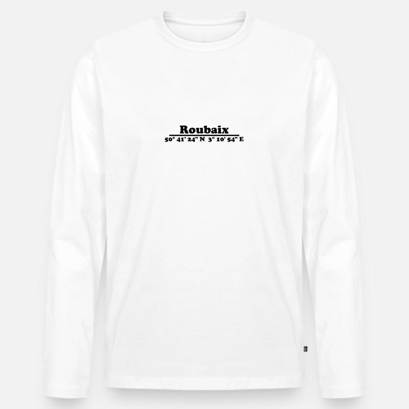 Roubaix Coordinates - Men's Premium Organic Long Sleeve Shirt - white