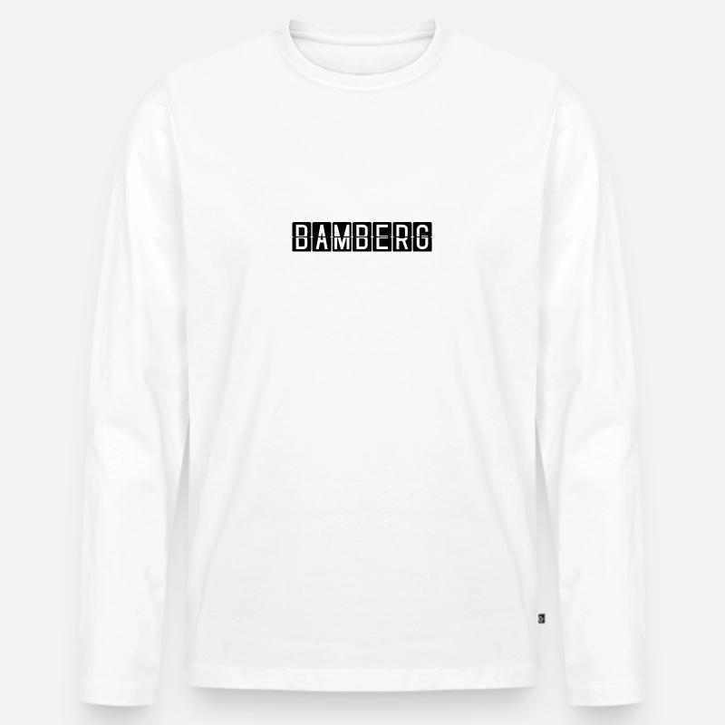 Bamberg Flughafentafel - Männer Premium Bio Langarmshirt - Weiß