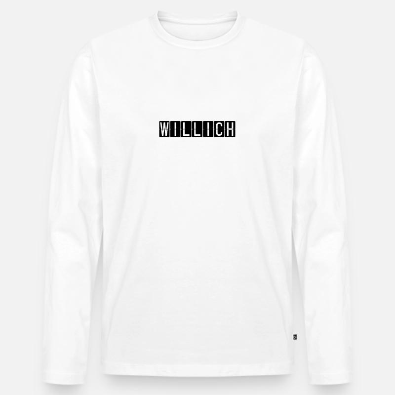 Willich Flughafentafel - Männer Premium Bio Langarmshirt - Weiß