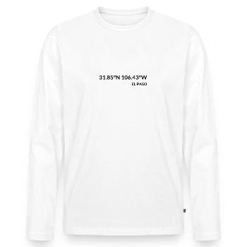 El Paso, Texas, USA Coordinates - Men's Premium Organic Long Sleeve Shirt - white - Front - Nico (187cm)