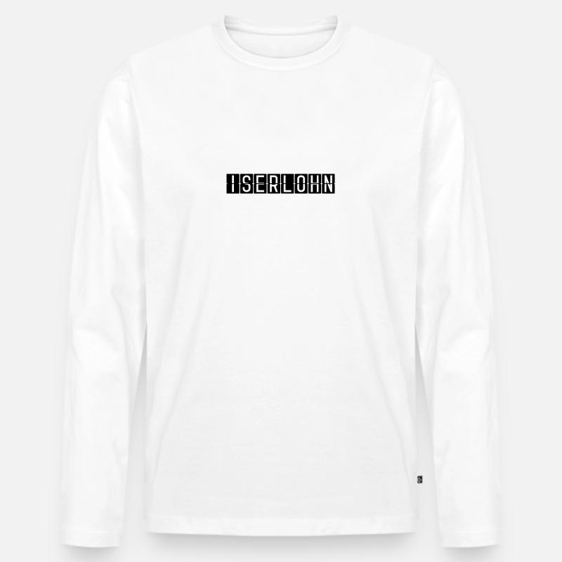 Iserlohn Flughafentafel - Männer Premium Bio Langarmshirt - Weiß