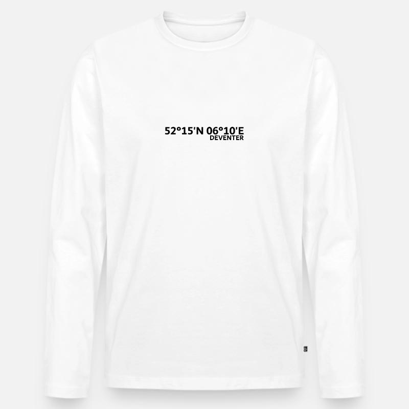 Deventer Coordinates - Men's Premium Organic Long Sleeve Shirt - white