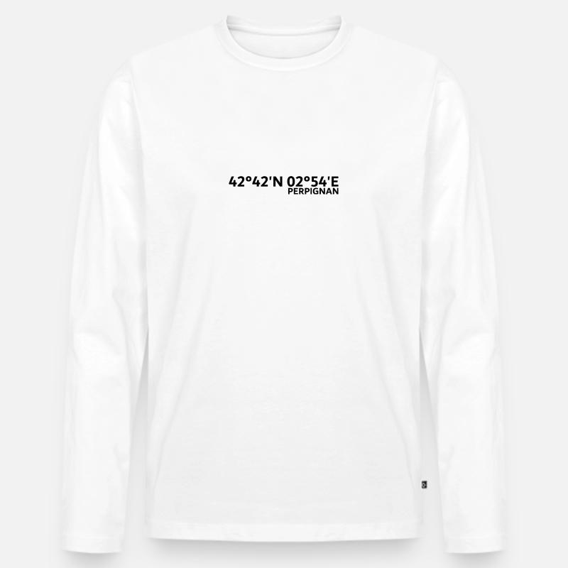 Perpignan coordinates - Men's Premium Organic Long Sleeve Shirt - white