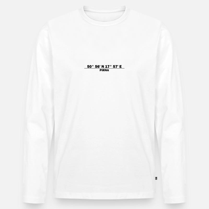 Pirna Coordinates - Men's Premium Organic Long Sleeve Shirt - white