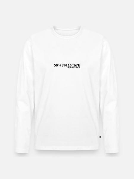 Wałbrzych Coordinates - Men's Premium Organic Long Sleeve Shirt - white