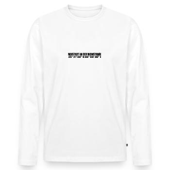Neustadt an der Weinstraße Koordinaten - Männer Premium Bio Langarmshirt - Weiß - Vorne - Nico (187cm)