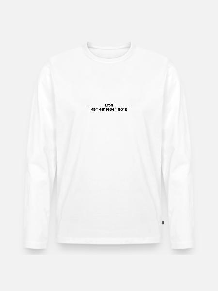 Lyon coordinates - Men's Premium Organic Long Sleeve Shirt - white