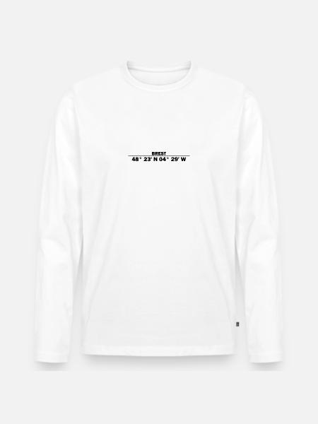 Brest coordinates - Men's Premium Organic Long Sleeve Shirt - white