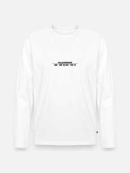 Villeurbanne coordinates - Men's Premium Organic Long Sleeve Shirt - white