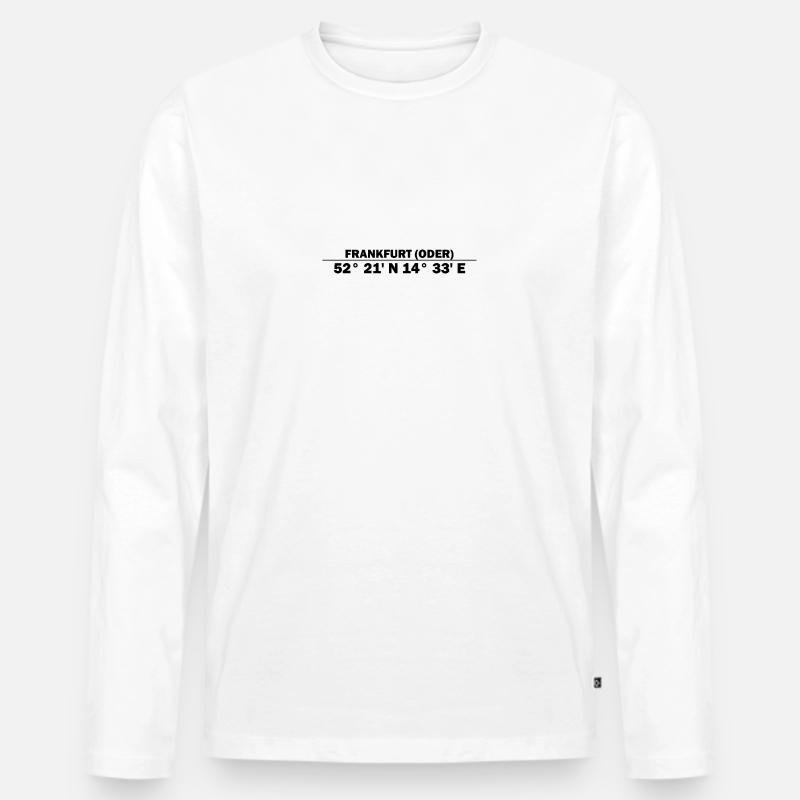 Coordonnées Francfort-sur-l’Oder - T-shirt manches longues Premium bio Homme - blanc