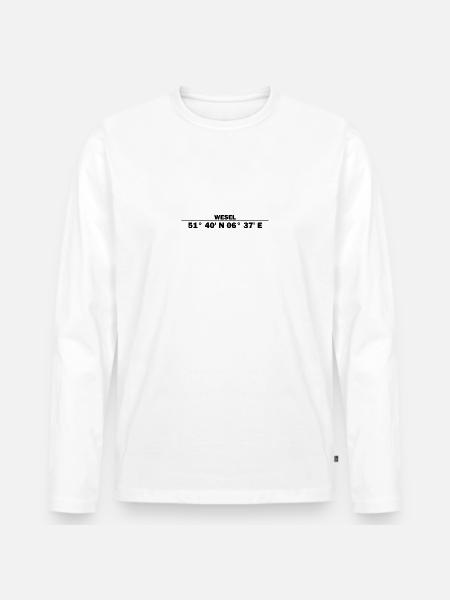 Wesel Coordinates - Men's Premium Organic Long Sleeve Shirt - white