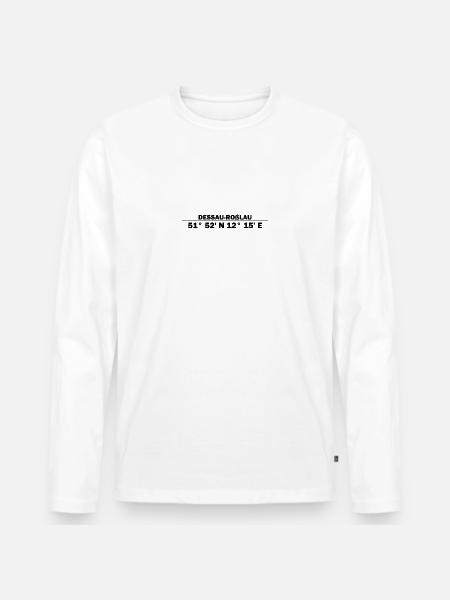 Dessau-Roßlau coordinates - Men's Premium Organic Long Sleeve Shirt - white