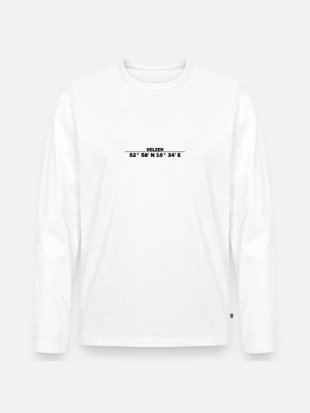 Uelzen coordinates - Men's Premium Organic Long Sleeve Shirt - white