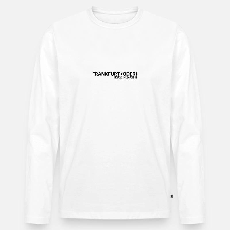 Frankfurt (Oder) zusammen - Männer Premium Bio Langarmshirt - Weiß