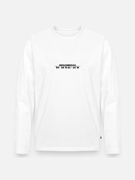 Middlesbrough coordinates - Men's Premium Organic Long Sleeve Shirt - white