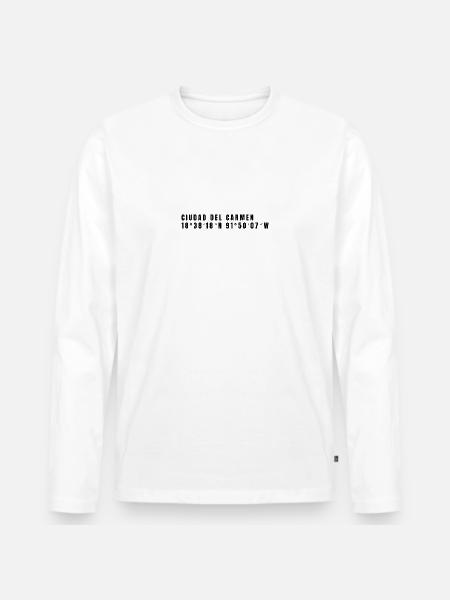 Coordonnées de Campeche, Mexique - T-shirt manches longues Premium bio Homme - blanc