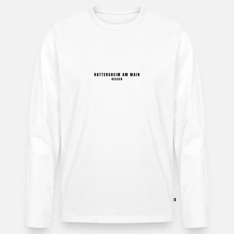 Hattersheim am Main Hessen - Männer Premium Bio Langarmshirt - Weiß