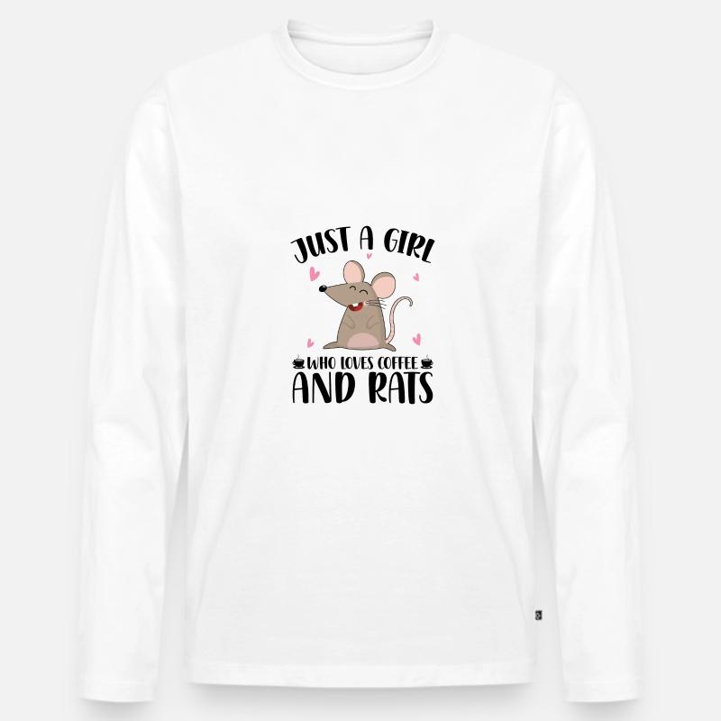 Ratte - Männer Premium Bio Langarmshirt - Weiß