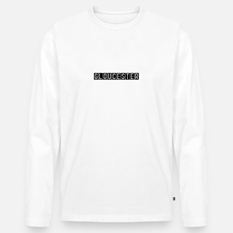Gloucester Flughafentafel - Männer Premium Bio Langarmshirt - Weiß