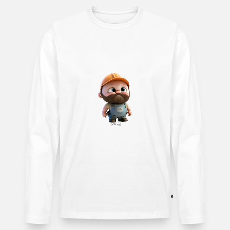 bbMan "Rudy" - Männer Premium Bio Langarmshirt - Weiß