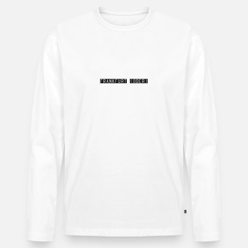 Frankfurt (Oder) Flughafentafel - Männer Premium Bio Langarmshirt - Weiß