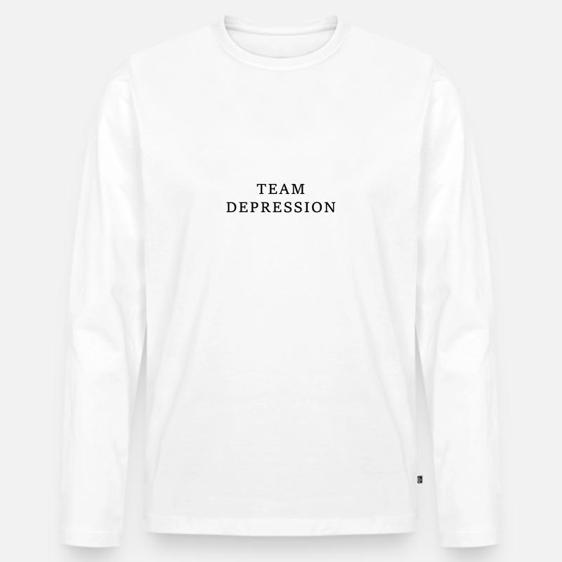 Team Depression - Männer Premium Bio Langarmshirt - Weiß