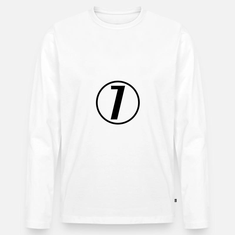 7 - Männer Premium Bio Langarmshirt - Weiß