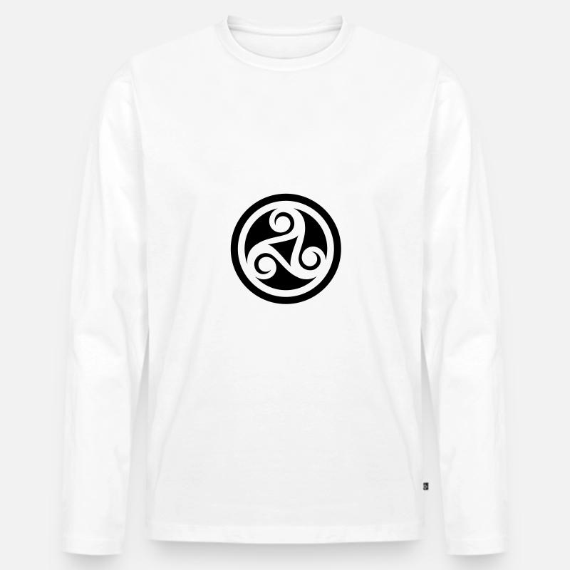 Keltisches Symbol - Männer Premium Bio Langarmshirt - Weiß