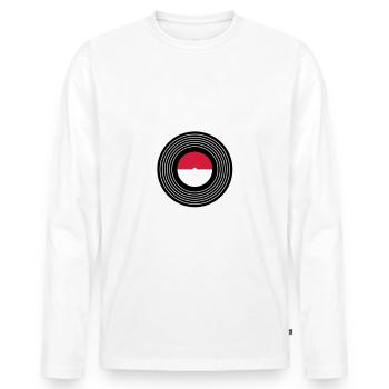 Vinyl - Men's Premium Organic Long Sleeve Shirt - white - Front - Nico (187cm)