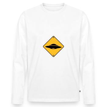 UFO - Men's Premium Organic Long Sleeve Shirt - white - Front - Nico (187cm)