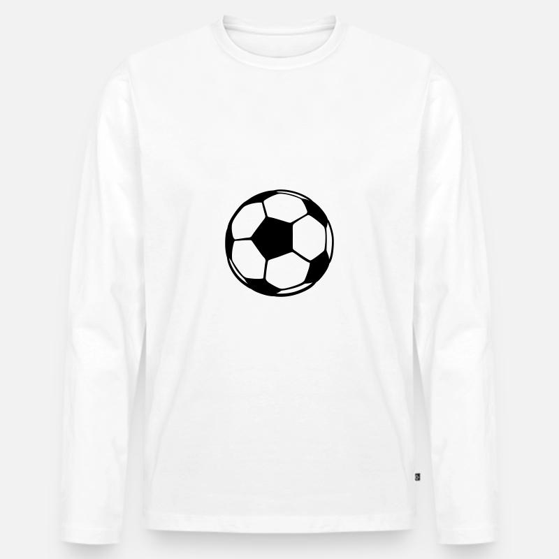 Fußball - Männer Premium Bio Langarmshirt - Weiß