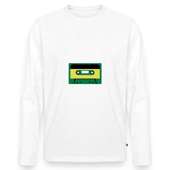 Audio cassette - Men's Premium Organic Long Sleeve Shirt - white - Front - Nico (187cm)
