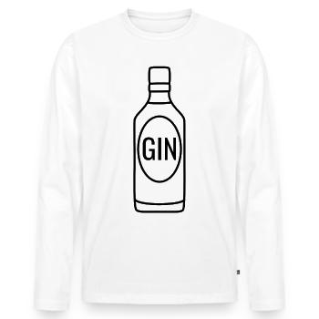 Bouteille de gin - T-shirt manches longues Premium bio Homme - blanc - Devant - Nico (187cm)