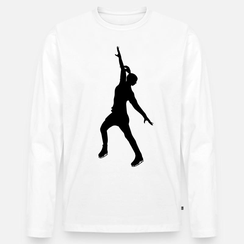 Eiskunst in schwarzer Stille - Männer Premium Bio Langarmshirt - Weiß