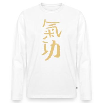 Qigong - Männer Premium Bio Langarmshirt - Weiß - Vorne - Nico (187cm)