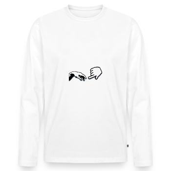 Geek - Männer Premium Bio Langarmshirt - Weiß - Vorne - Nico (187cm)