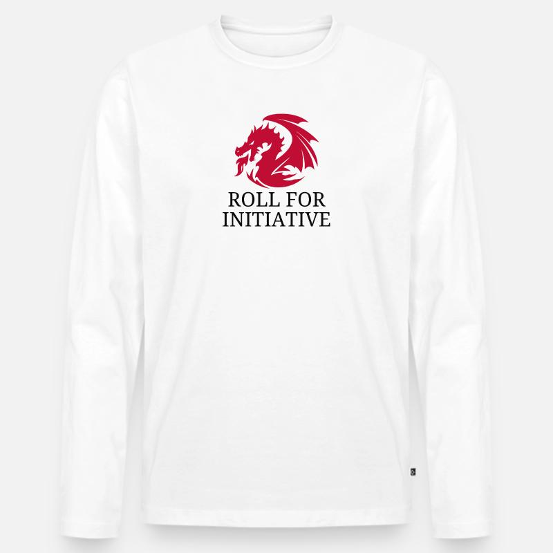 Roll For Initiative – Feuerdrache - Männer Premium Bio Langarmshirt - Weiß