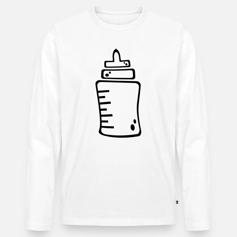 Flasche - Männer Premium Bio Langarmshirt - Weiß