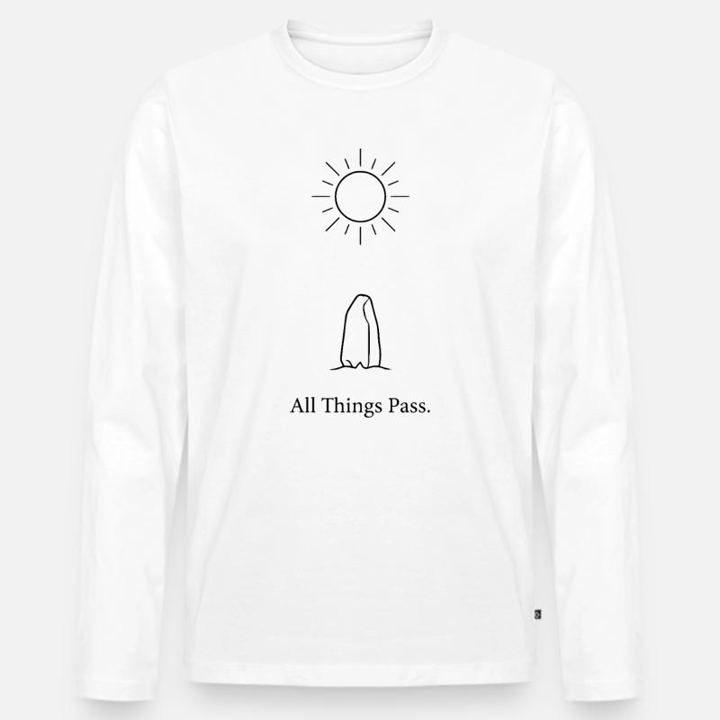 Alles geht vorbei - Männer Premium Bio Langarmshirt - Weiß