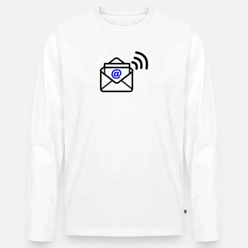 Logo E-Mail - Männer Premium Bio Langarmshirt - Weiß