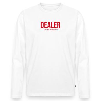 Dealer de Bonheur - T-shirt manches longues Premium bio Homme - blanc - Devant - Nico (187cm)