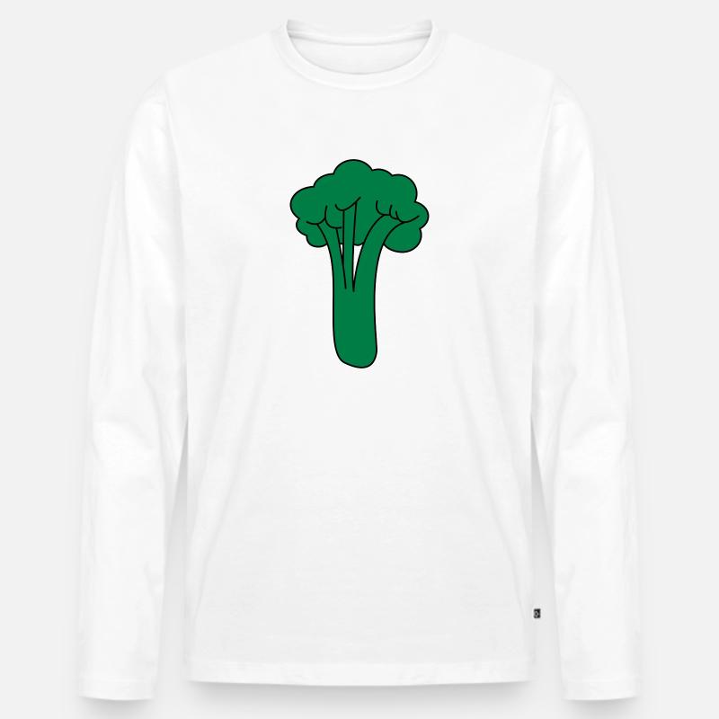 Brokkoli - Männer Premium Bio Langarmshirt - Weiß
