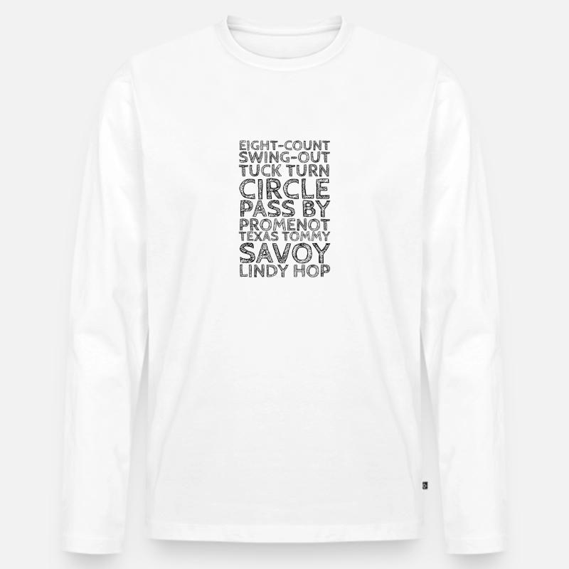 Lindy Moves Blk - Männer Premium Bio Langarmshirt - Weiß