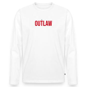 Outlaw - Men's Premium Organic Long Sleeve Shirt - white - Front - Nico (187cm)